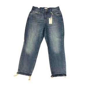 GOOD AMERICAN Ankle Jeans Size 8 29 Distressed Frayed Hem Blue Denim